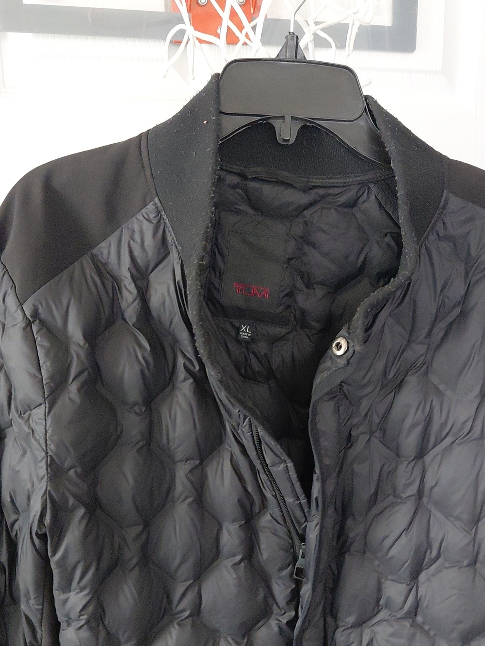 Tumi Black Quilted Lightweight Puffer Jacket